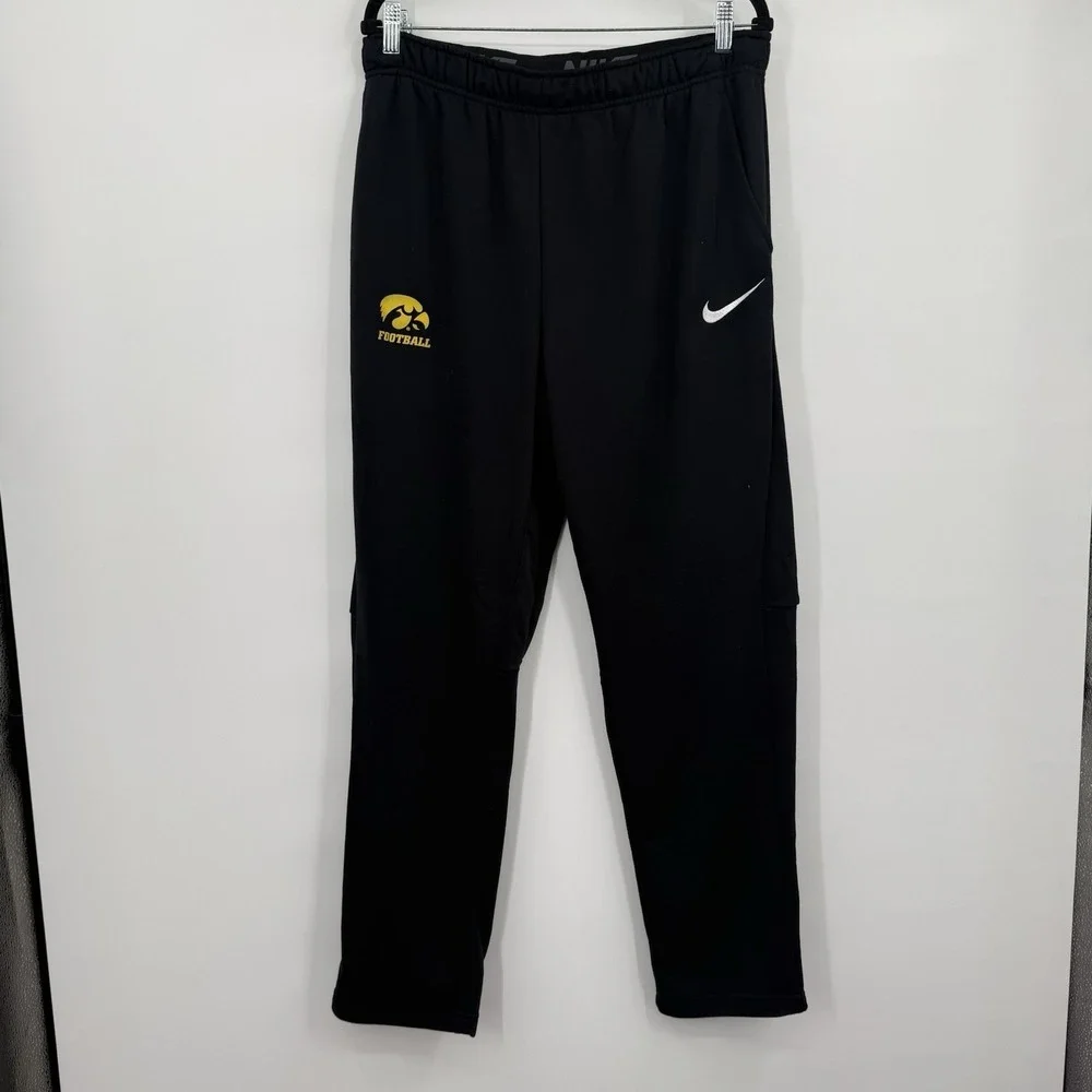 Iowa Hawkeyes Sweatpants Mens Large Black NCAA Football Nike Fleece Joggers